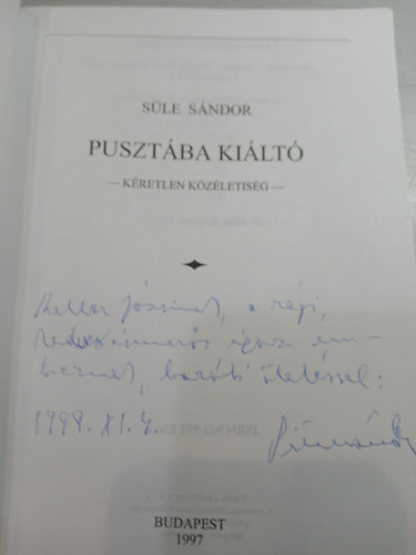 Süle Sándor - Pusztába kiáltó