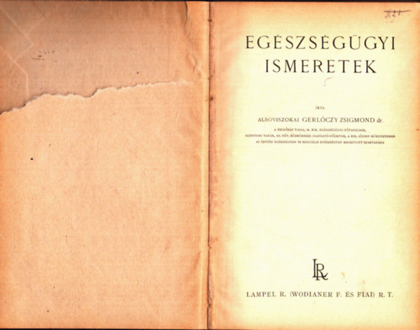 Alsóviszokai Gerlóczy Zsigmond - Egészségügyi ismetek (1927)