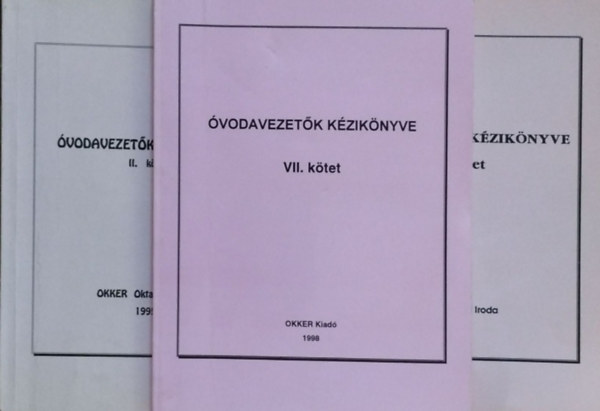 Egyed Zsuzsanna - Villnyi Gyrgyn (szerk.) - vodavezetk kziknyve, II-III., VII. ktet (3 ktet)