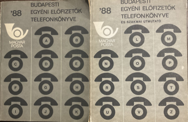 Budapesti egyéni előfizetők telefonkönyve 1988 I-II.