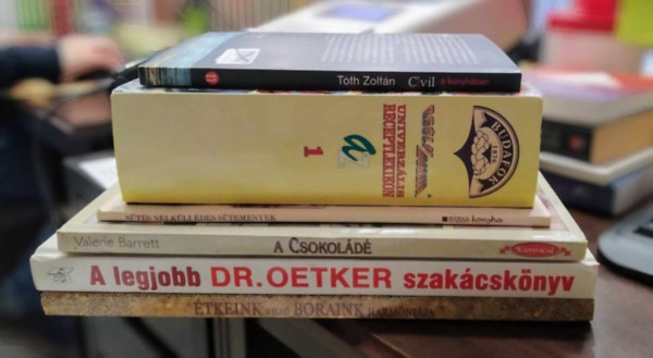 Tth Zoltn, Dr. Oetker, Valerie Barrett - 5 db szakcsknyv: tkeink s ill boraink harmnija+A legjobb Dr. Oetker szakcsknyv+A csokold+Univerzlis receptlexikon 1.+Civil a konyhban