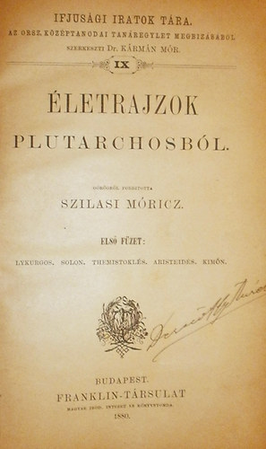 Szilasi Mricz (ford.) - letrajzok Plutarchosbl