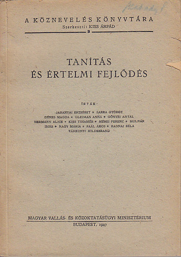 Baranyai-Barra-Dénes-Gleiman - Tanítás és értelmi fejlődés