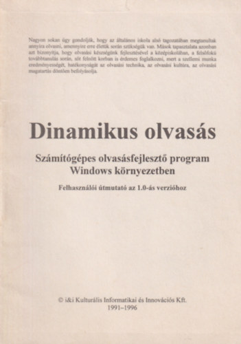 Huszerl Jzsef (szerk.) - Dinamikus olvass