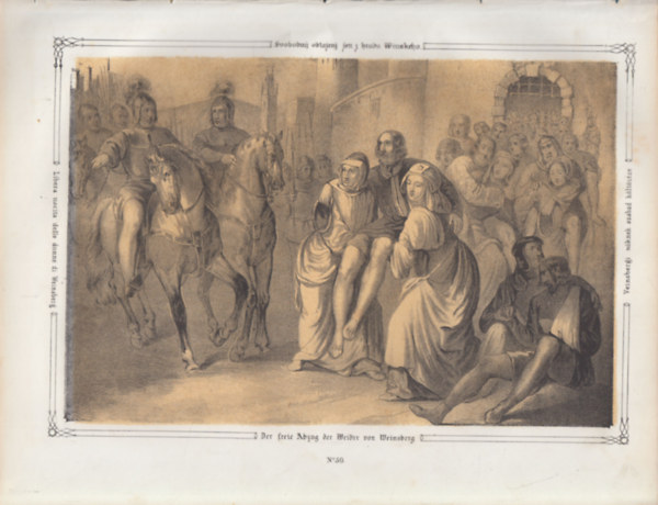 Veinsbergi nőknek szabad költözése - eredeti litográfia (metszet)