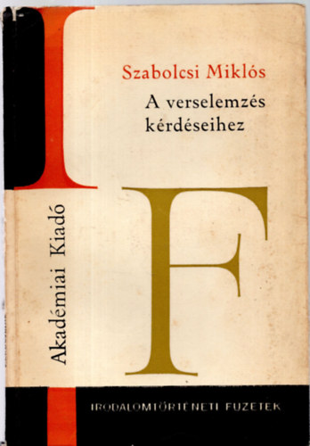 Szabolcsi Miklós - A verselemzés kérdéseihez