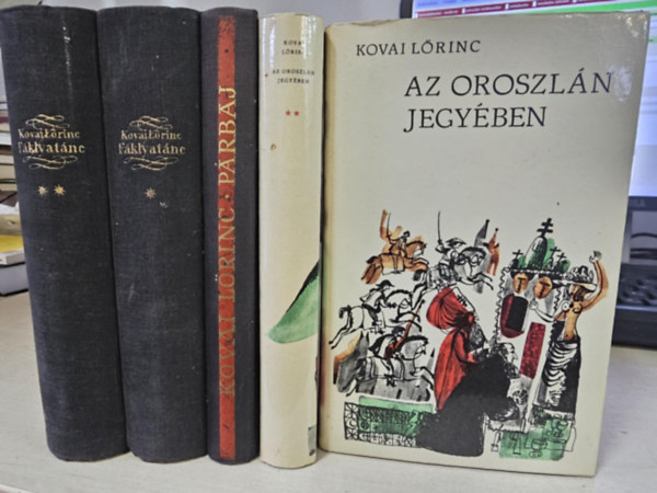 Kovai L�rinc - 3db Kovai reg�ny 5 k�tetben: F�klyat�nc I-II+ P�rbaj+ Az oroszl�n jegy�ben I-II.