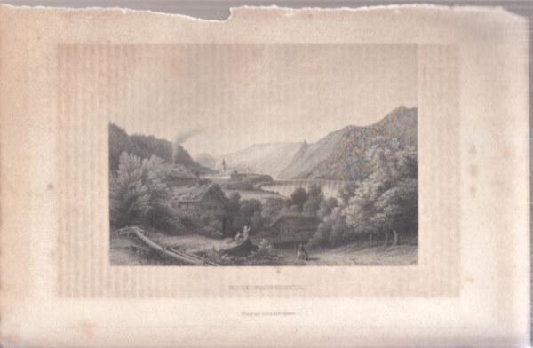 Engelhardtszell (28×18cm lapméretű eredeti acélmetszet, 1860-as évek) - Ausztria