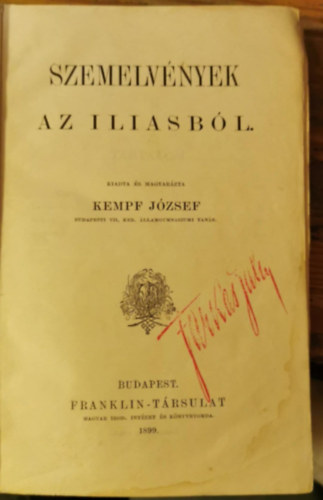 Kempf József (magyarázta) - Szemelvények az Iliasból