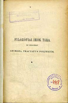 Dr. Rencz J�nos - Spinoza, Tractatus Politicus