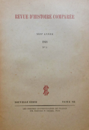 Revue d'Histoire Comparée - 1948.
