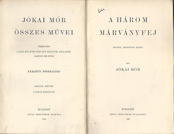 Jkai Mr - A hrom mrvnyfej