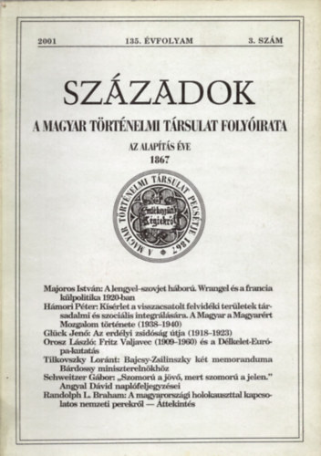 Pl Lajos - Szzadok A Magyar Trtnelmi Trsulat Folyirata 135. vf. 2001. 2. szm