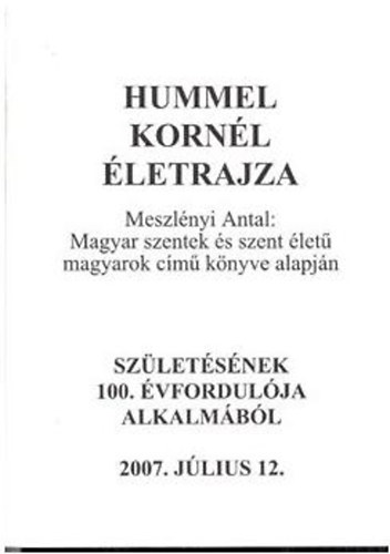 Hummel Korn�l �letrajza