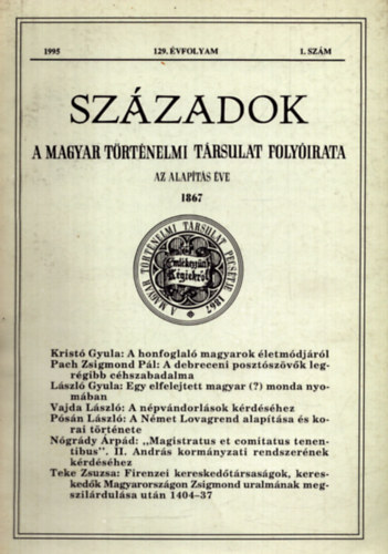 Pl Lajos (szerk.) - Szzadok 1995/5. (129. vfolyam)