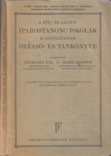 lveczky Pl, Szab goston - A fi- s leny-iparostanonc iskolk II. osztlynak olvas- s tanknyve