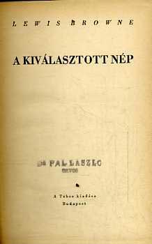 Lewis Browne - A kivlasztott np