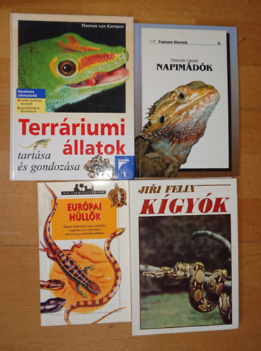 Jiri Felix, Németh László, Thomas van Kampen - 4 könyv a hüllőkről: Európai hüllők, Kígyók, Napimádók, Terráriumi állatok