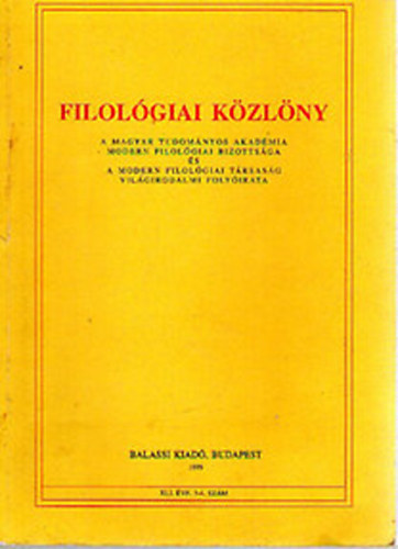 Filológiai Közlöny XLI. évf. 3-4 szám 1995.