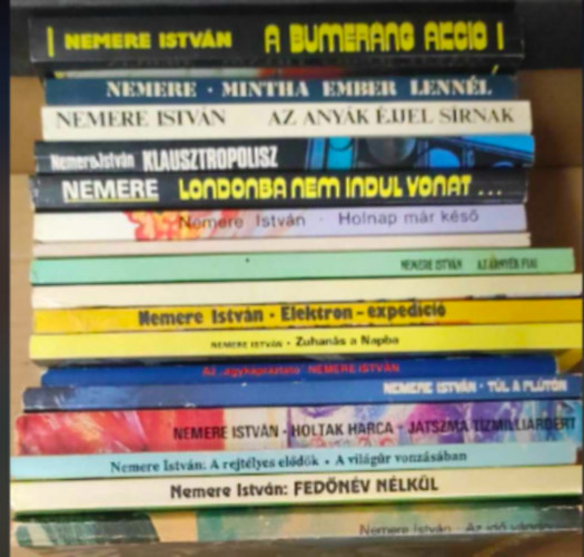 Nemere Istvn - 17 db Nemere Istvn knyv: - A bumerng akci - Mintha ember lennl - Az anyk jjel srnak - Klausztropolisz - Londonba nem indul vonat... - Holnap mr ks - A msik oldalon - Az "agykprztat" - Az rnyk fiai - Szzezerrt a l