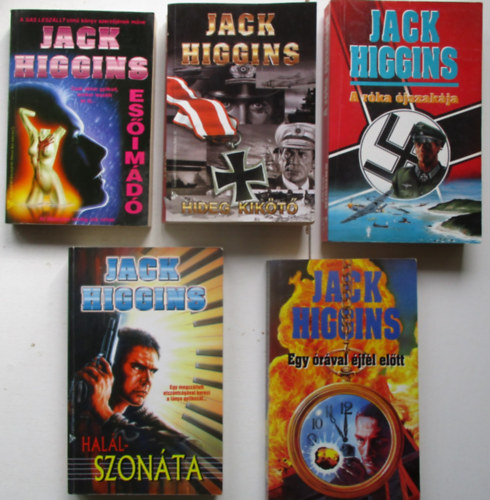 5 db Jack Higgins k�tet (A r�ka �jszak�ja, Hideg kik�t�, Es�im�d�, Hal�szn�ta, Egy �r�val �jf�l el�tt)