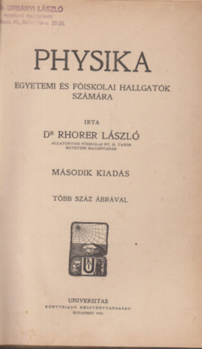 Dr. Rhorer Lszl - Physika