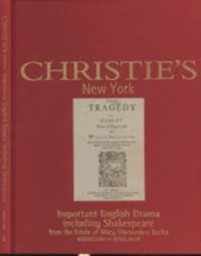 Important English Drama Including Shakespeare from the Estate of Mary, Viscountess Eccles