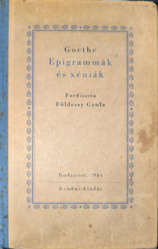 Goethe - Epigramm�k �s x�ni�k