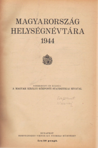 Magyarország helységnévtára 1944