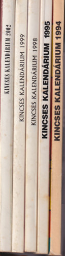 Eck Gyula (fszerk.), Major Lajos, Katona Jzsef - 5 db Kincses kalendrium 1994, 1995, 1998, 1999, 2002