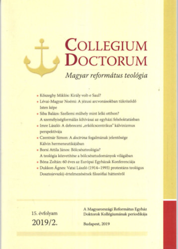 Iszlai Endre - Collegium Doctorum - Magyar református teológia 15. évfolyam 2019/2.