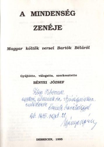 B�nyei J�zsef (szerk.) - A mindens�g zen�je