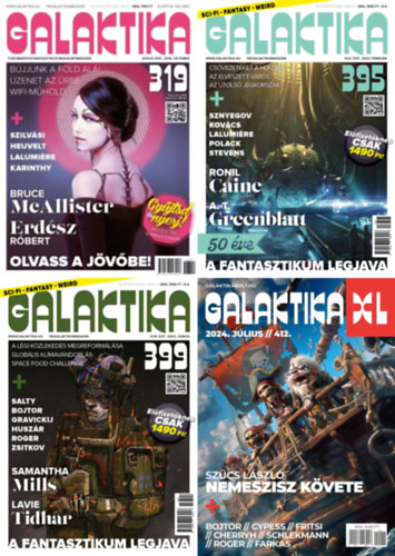 Burger Istv�n (f�szerk.), A. T. Greenblatt, Thomas Olde Heuvelt, Claude Lalumiere, Erd�sz R�bert, Szilv�si Gy�rgy, Ronil Caine, Szergej Sznyegov, Kov�cs Attila, Francis Stevens, H. R. Pollack, - 4 db Galaktika �s Galaktika XL sz�rv�nysz�m: Galaktika 319 + Galaktika 395 + Galaktika 399 + Galaktika XL 412