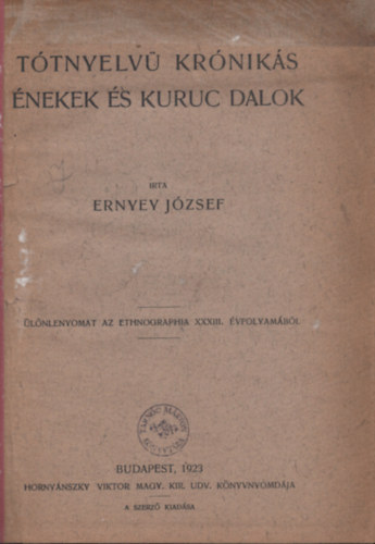 Ernyey Jzsef - Ttnyelv krniks nekek s kuruc dalok