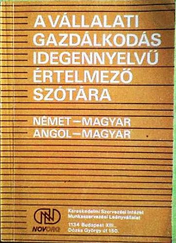 A v�llalati gazd�lkod�s idegennyelv� �rtelmez� sz�t�ra
