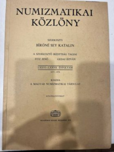 Brn Sey Katalin (szerk.) - Numizmatikai Kzlny - II. Ferenc 1796-os ptense a bankcdulk gyben - Klnlenyomat