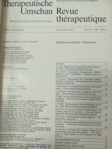 Therapeutische Umschau Revue th�rapeutique 1981 teljes �vfolyam egybek�tve