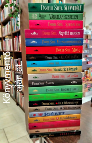Daniel Steel - KNYVMENT AJNLAT, 20 DB. Daniel Steel. Szenvedly+Vratlan szerelem+Szerelem+Megvlt szerelem+Ellenllhatatlan erk+Zoya+A kln s n+Szerelmes nyrut+Vrnak rd a hegyek+A szellem+Saigon+Erszakkal vdolva+Egy tkletes idege