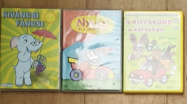 3db DVD a legkisebbeknek - A Kisvakond a városban, Nyuszi és a varázsecset, Kíváncsi Fáncsi