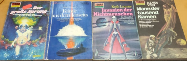Leigh Brackett, A. E. van Vogt, Keith Laumer - 4 db Terra Sci-Fi: Der Grosse Sprung (353); Feinde aus dem Jenseits ((168); Invasion der Nichtmenschen (187); Mann der tausend Namen (271)(4 ktet)