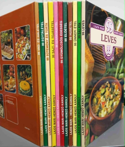 Mari Lajos-Kroly Hemz - 99 tel 33 sznes telfotval knyvcsomag (11 darab) Vad- s haltel; Egytltel; Stemny s torta; Sajt- s tojstel; Szrnyastel; Gymlcss dessg; Eltel; Hstel; nnepi tel; Salta; Leves;