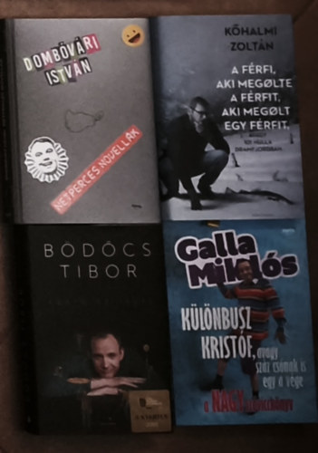 Kőhalmi Zoltán, Bödőcs Tibor, Dombóvári István, Galla Miklós - 4db könyv magyar humoristáktól - Kőhalmi-A férfi, aki megölte a férfit, aki megölt egy férfit, avagy 101 hulla Dramfjordban, Bödőcs-Addig se iszik, Dombóvári-Netperces novellák, Galla-Különbusz Kristóf, avagy száz csónak is egy a v