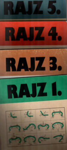 Szatmáry Béla, Koloszár Olga (szerk.) - Rajz 1, 3, 4, 5. egyben: Síkmértan, Metszeti ábrázolás, Felületi érdesség, Tűrés, Jelképes ábrázolás.