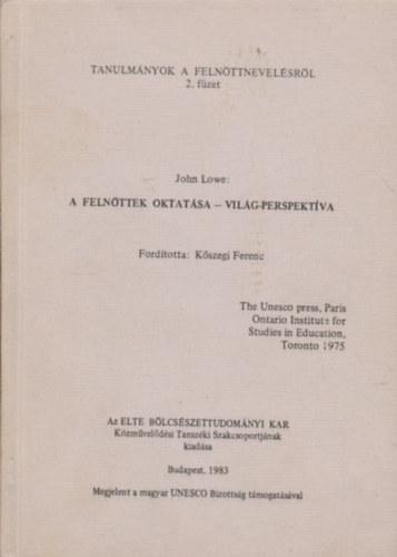John Lowe - A felnttek oktatsa - Vilg-perspektva