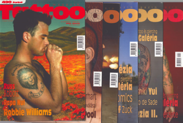 Hornyi Krisztin (Fszerk.) - Tatoo Magazin 2005/1., 2., 3., 4., 5., 6., 7. szmok (7 db)
