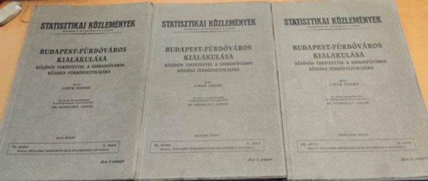 Dr. Illyefalvi I. Lajos - 3 db Statisztikai kzlemnyek ktet (sorszmok a termklapon, sajt fot)