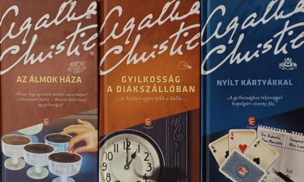 Agatha Christie - 3 db Agatha Christie krimi: Az lmok Hza + Gyilkossg a dikszllban + Nylt krtykkal