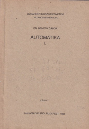 Dr. N�meth G�bor - Automatika I. - III. k�tet k�zirat 1992