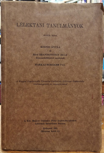 Harkai Schiller Pl (szerk.) - Llektani tanulmnyok - tdik ktet