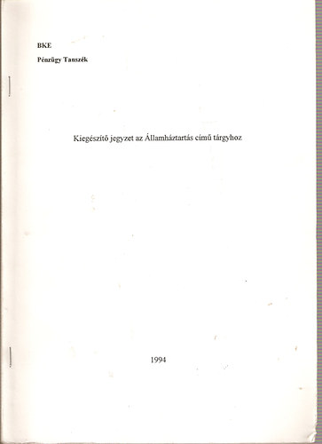 Kieg�sz�t� jegyzet az �llamh�ztart�s c�m� t�rgyhoz